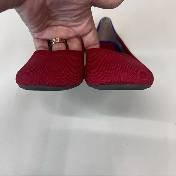 Rothy’s The Flat Bright Red Shoes Size 9 - Picture 2 of 6
